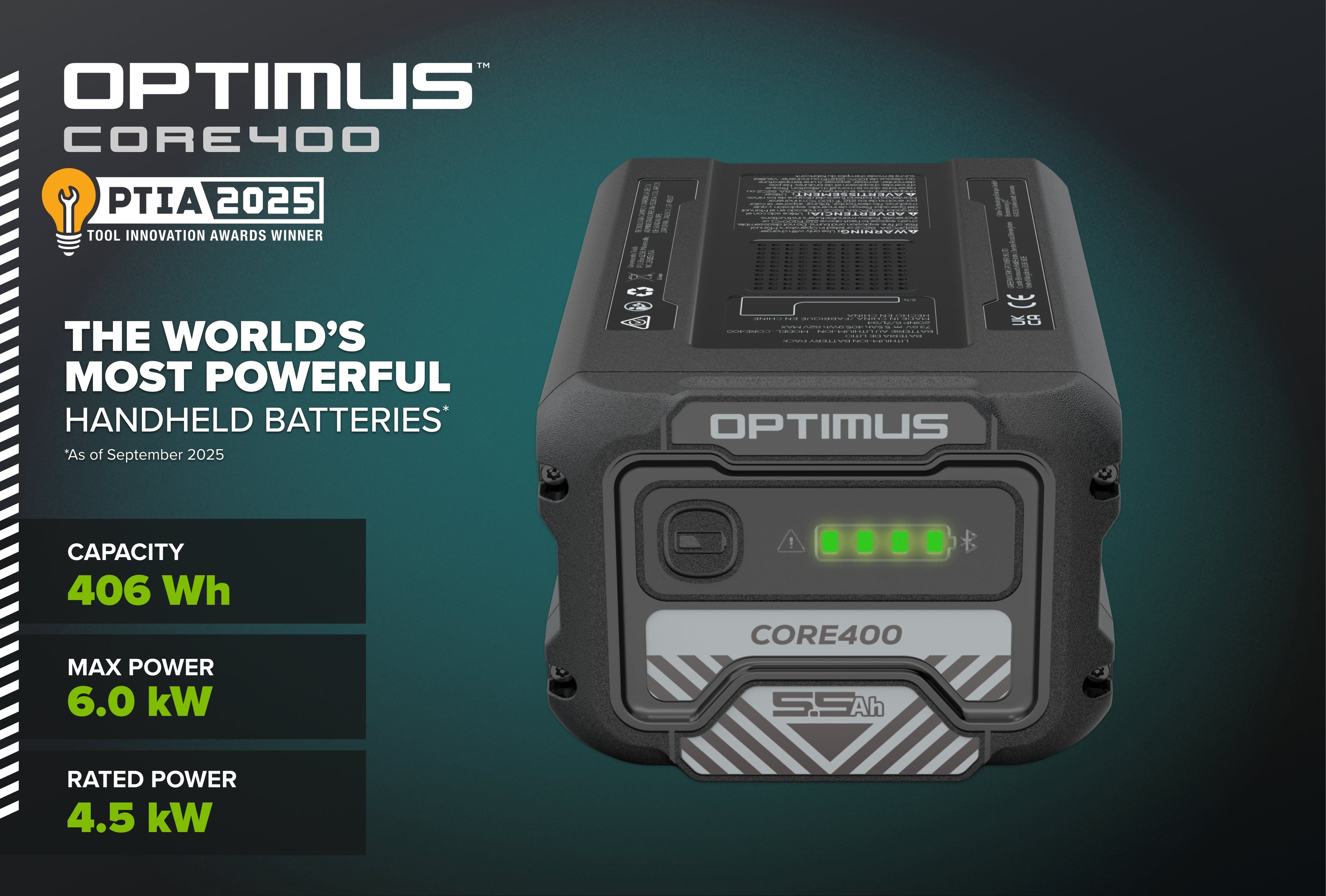 82V OPTIMUS 5.5 Ah CORE400 Battery | CORE400