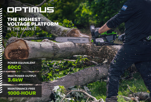 82V OPTIMUS 3.6kw Chainsaw Kit with CORE400 Battery & DP Charger | OCS600-C4DP
