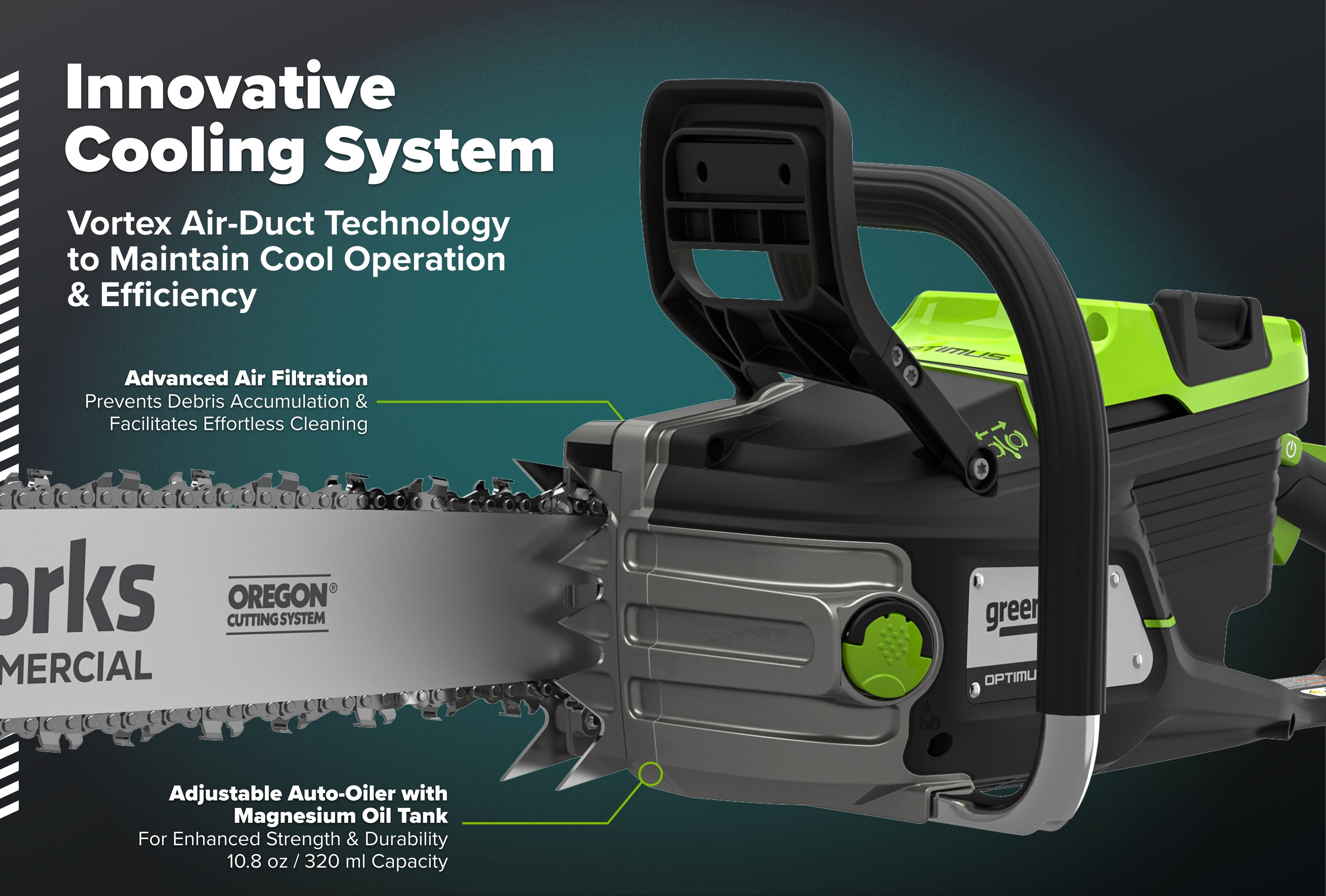 82V OPTIMUS 3.6kw Chainsaw Kit with CORE400 Battery & DP Charger | OCS600-C4DP