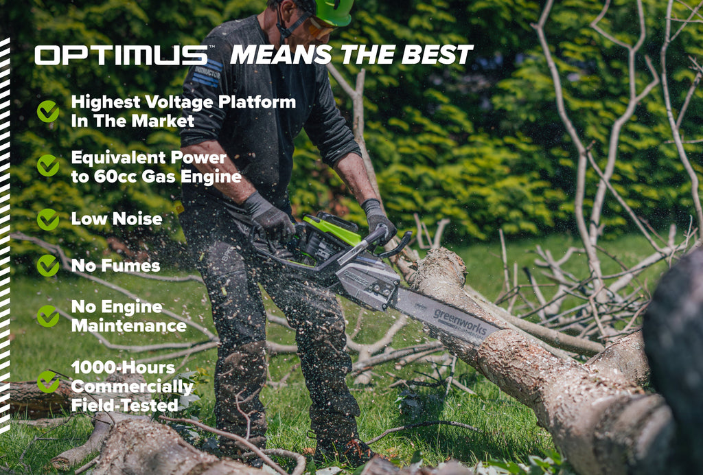 82V OPTIMUS 3.6kw Chainsaw Kit with CORE400 Battery & DP Charger | OCS600-C4DP