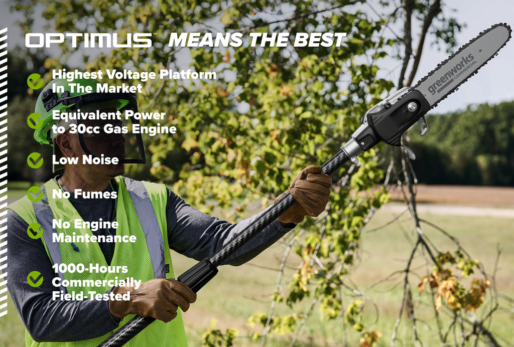 82V OPTIMUS 10" Polesaw with Carbon Fiber Shaft  | OPS300T