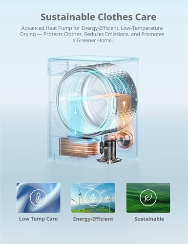 Freestanding Heat Pump Tumble Dryer,8kg Front Load, A+ Class, 16 Programmes, Auto-Dry,Anti-Crease