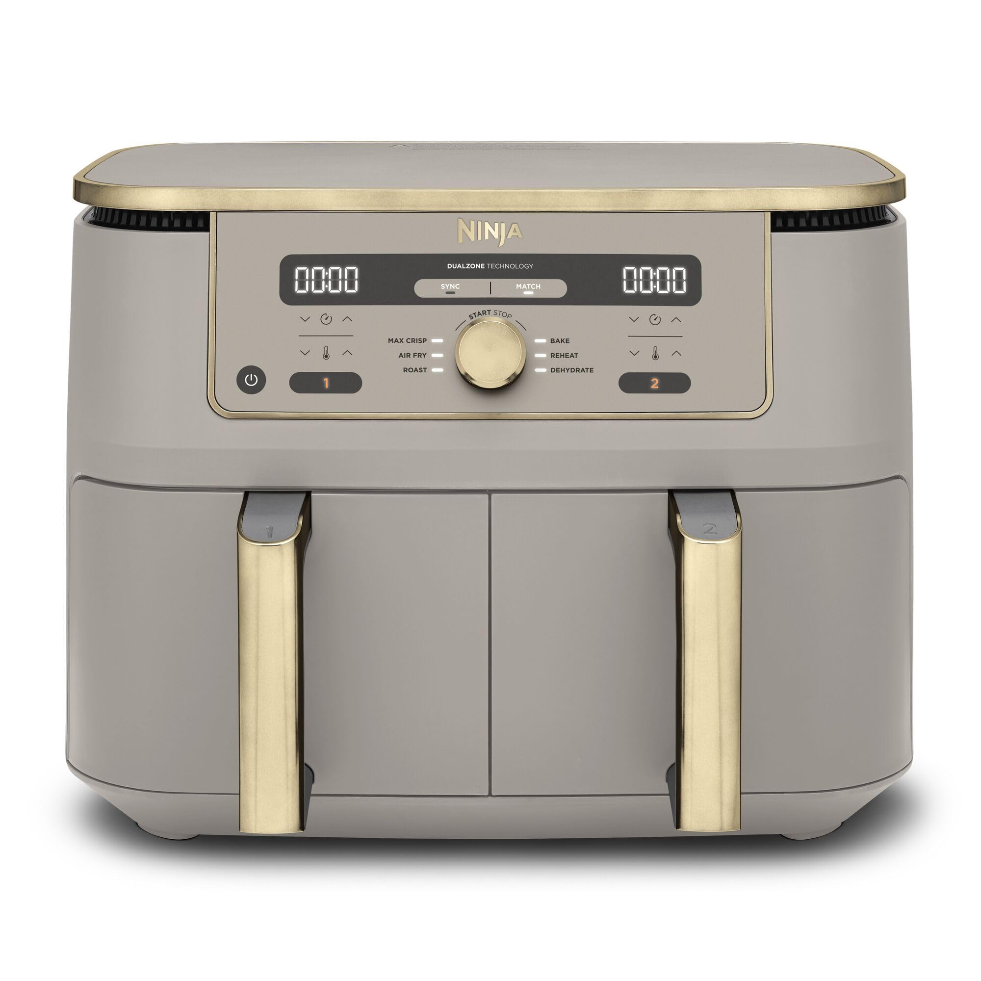 MAX Dual Zone Digital Air Fryer, 2 Drawers, 9.5L, 6-in-1, Uses No Oil, Air Fry, Max Crisp, Roast, Bake, Reheat, Dehydrate
