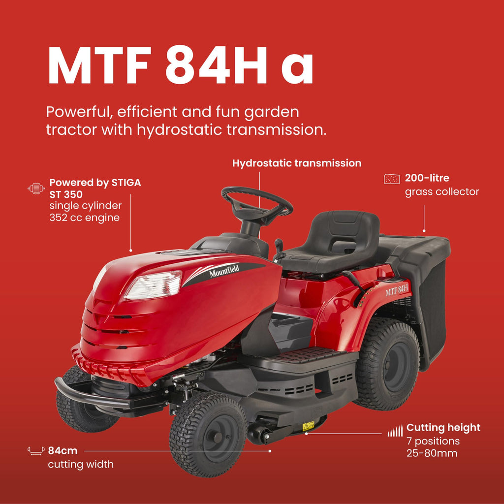 Mountfield Lawn Tractor MTF 84H a, 84 cm – Hydrostatic Transmission, 200 L Collector – Lawns up to 1.5 acres