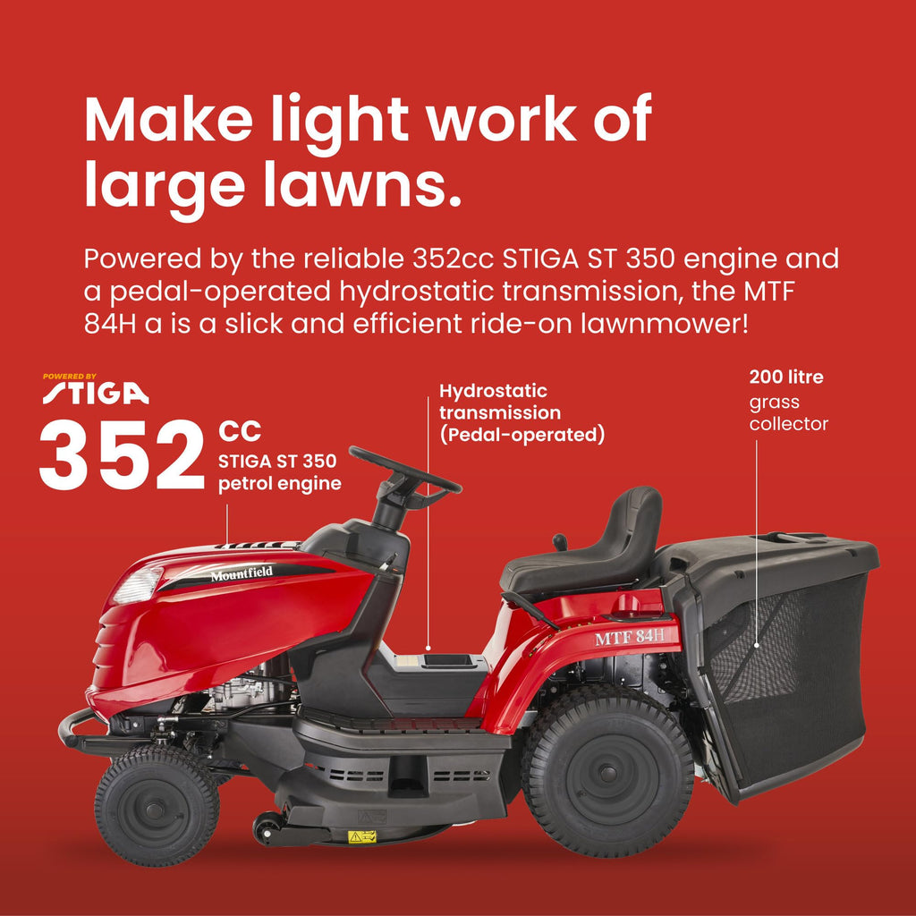 Mountfield Lawn Tractor MTF 84H a, 84 cm – Hydrostatic Transmission, 200 L Collector – Lawns up to 1.5 acres