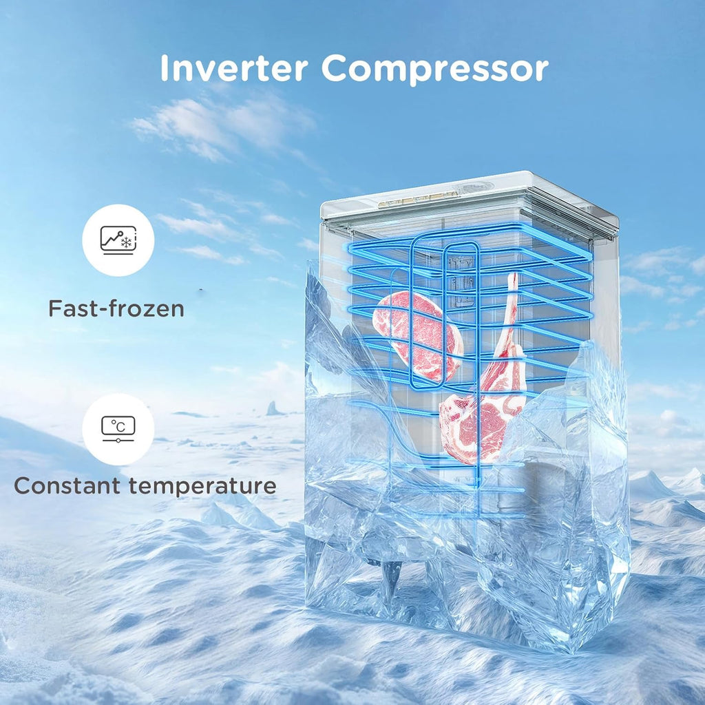 COMFEE' RCC102WH2UK(E) 99L Freestanding Chest Freezer, with Freezing and Refrigeration Conversion