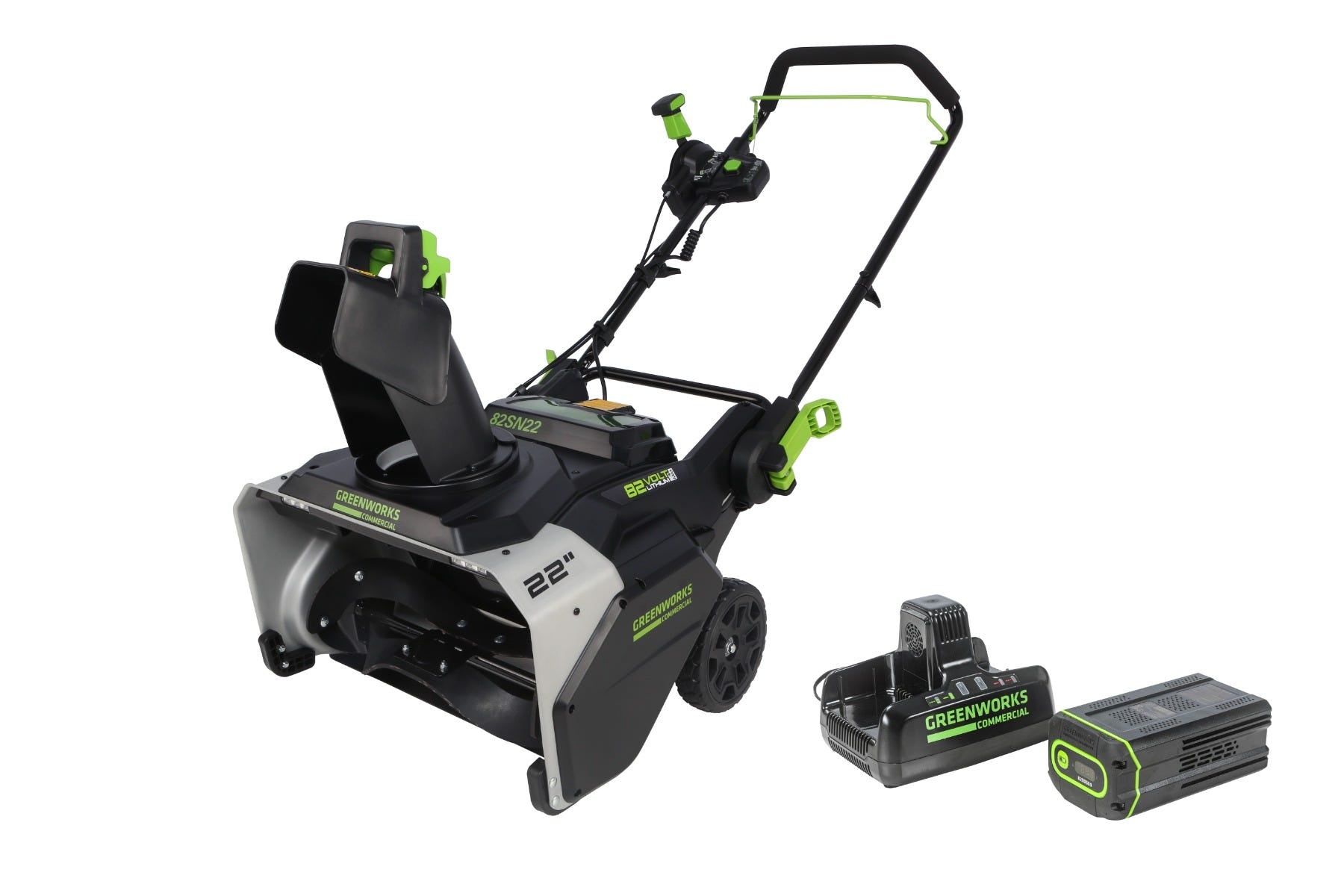 82V 22" Snow Thrower with 5Ah Battery and Dual Port Charger | 82SN22-5DP