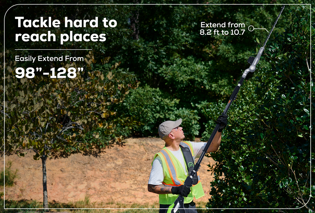 82V OPTIMUS 20" Telescoping + Articulating Pole Hedge Trimmer | PH662T